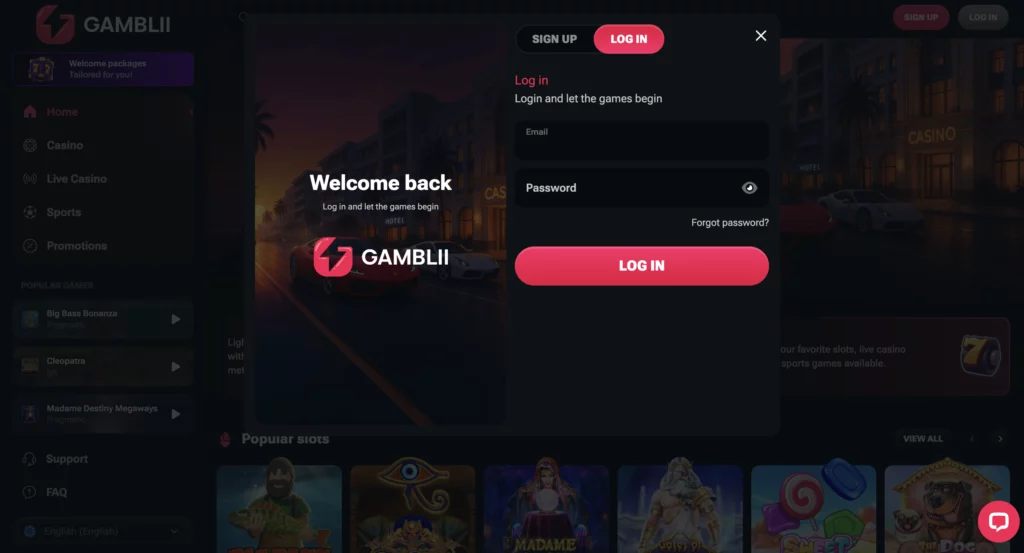 gamblii casino login
